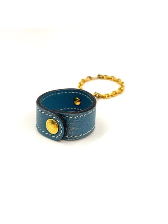 Hermes Glove Holder Nomad Leather Blue Gold Gloves - Picture 2 of 9